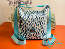 Load image into Gallery viewer, The Mini Krystal Convertible Handbag in Blue Tear Drop Italian Linen