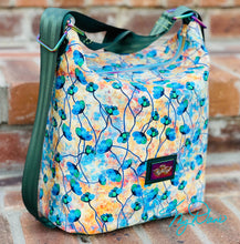 Load image into Gallery viewer, The Krystal Convertible Mini Handbag in Blue and Copper Floral