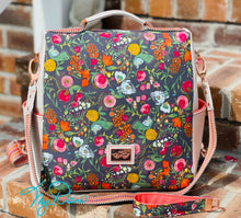 Load image into Gallery viewer, The Guardian Anti-Theft Backpack in Grey Floral w/off white marine vinyl