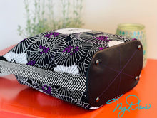Load image into Gallery viewer, The Krystal Convertible Handbag in Purple & White Floral