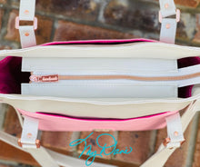 Load image into Gallery viewer, The Hireath Handbag in Pink and Textured White