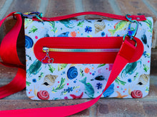 Load image into Gallery viewer, The Bend and Snap Clutch Crossbody in Seashells and Red