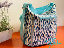 Load image into Gallery viewer, The Mini Krystal Convertible Handbag in Blue Tear Drop Italian Linen