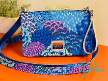 Load image into Gallery viewer, The Bend and Snap Clutch in Blue & Lavendar