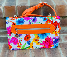 Load image into Gallery viewer, The Bend and Snap Clutch in Bright Floral and Orange
