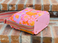 Load image into Gallery viewer, The Krystal Convertible Handbag in Orange and Pink Floral

