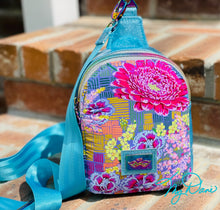Load image into Gallery viewer, The MavPack in Turquoise Sparkle and bright Floral
