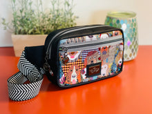 Load image into Gallery viewer, The Joey Dog Walking Bag in Modern Black with Dog Print
