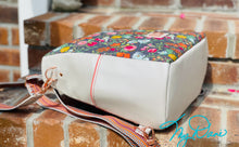 Load image into Gallery viewer, The Guardian Anti-Theft Backpack in Grey Floral w/off white marine vinyl
