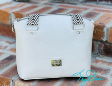 Load image into Gallery viewer, The Lola Handbag in White Textured marine vinyl
