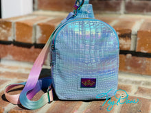 Load image into Gallery viewer, The Mavpack Sling Bag in Iridescent Light Blue
