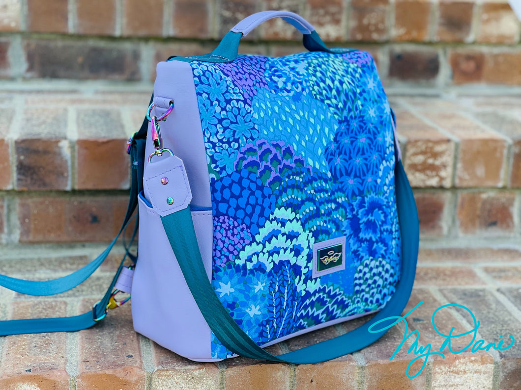 The Guardian Anti-Theft Backpack in Blue/ Lavender