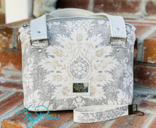 Load image into Gallery viewer, The Lola Classic Handbag in Grey Floral Canvas
