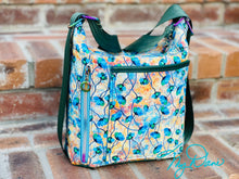 Load image into Gallery viewer, The Krystal Convertible Mini Handbag in Blue and Copper Floral
