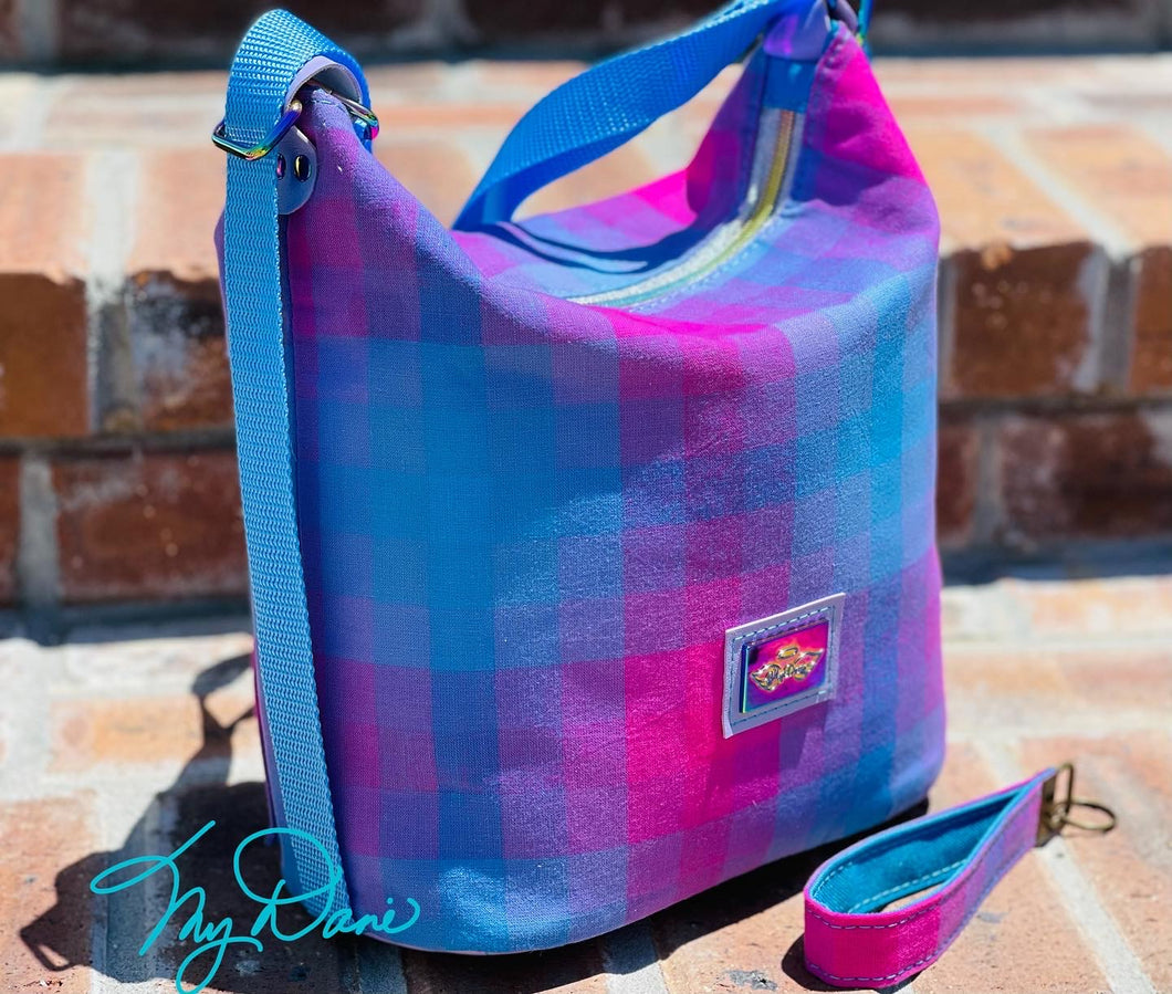 The Krystal Convertible Handbag in AG Purple Plaid