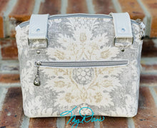 Load image into Gallery viewer, The Lola Classic Handbag in Grey Floral Canvas
