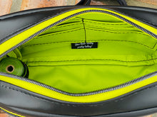 Load image into Gallery viewer, The Joey Dog Walking Bag in Black w/lime green lining
