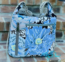 Load image into Gallery viewer, The Krystal Convertible Handbag in Kaffe Lavender Floral
