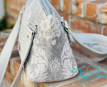 Load image into Gallery viewer, The Lola Classic Handbag in Grey Floral Canvas
