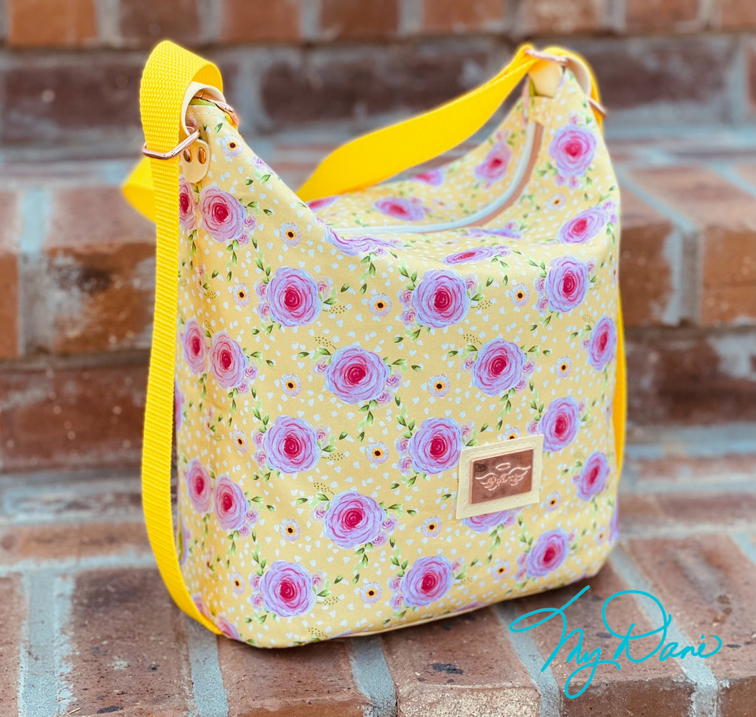The Mini Krystal Convertible Handbag in yellow Floral Boho