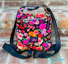 Load image into Gallery viewer, The Krystal Convertible Mini Handbag in Black Floral
