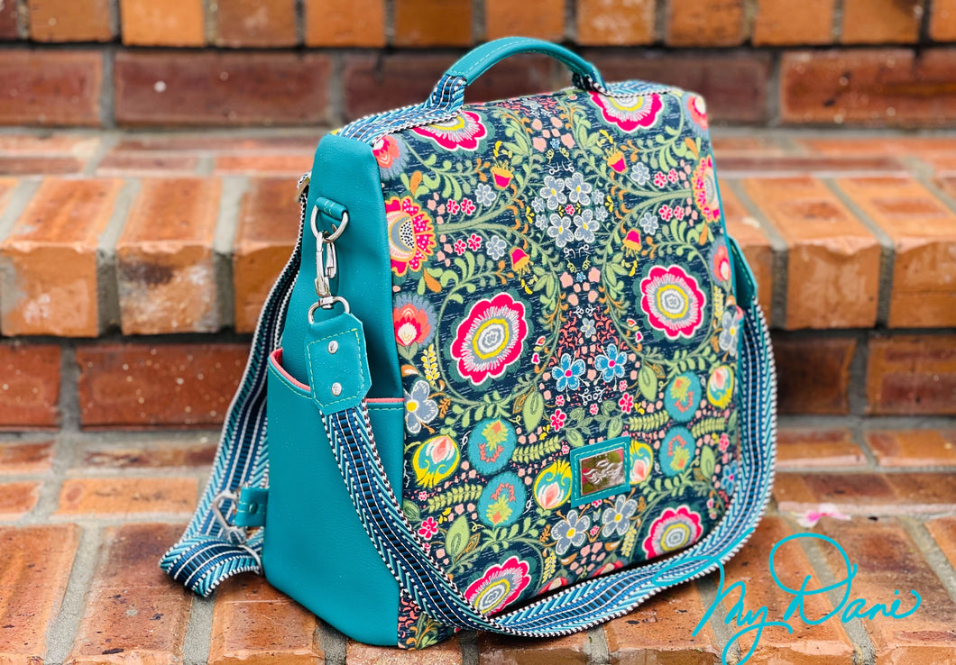 The Guardian Anti-Theft Backpack in Green Boho Floral