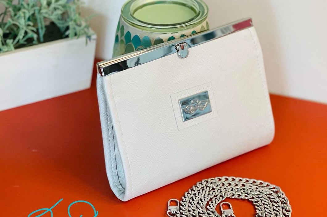 The Ashley Clutch in Modern White