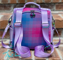 Load image into Gallery viewer, The Mini Guardian Anti-Theft Backpack in Purple Plaid
