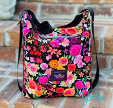 Load image into Gallery viewer, The Krystal Convertible Mini Handbag in Black Floral
