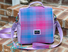 Load image into Gallery viewer, The Mini Guardian Anti-Theft Backpack in Purple Plaid
