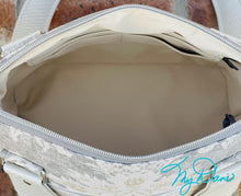 Load image into Gallery viewer, The Lola Classic Handbag in Grey Floral Canvas
