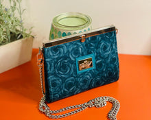 Load image into Gallery viewer, The Ashley Clutch in Emerald Roses
